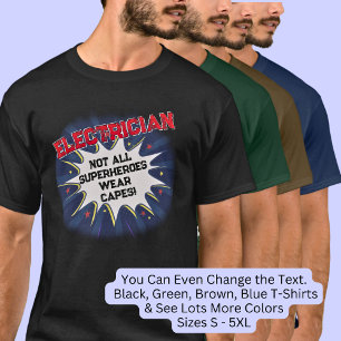 T-shirt Modifier N'Importe Quel Texte, ÉLECTRICIEN - Pas T