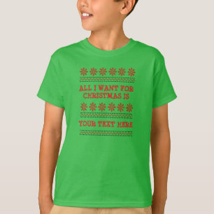 T-shirt Modifier TOUT TEXTE ajouter Nom Funny Noël Rouge
