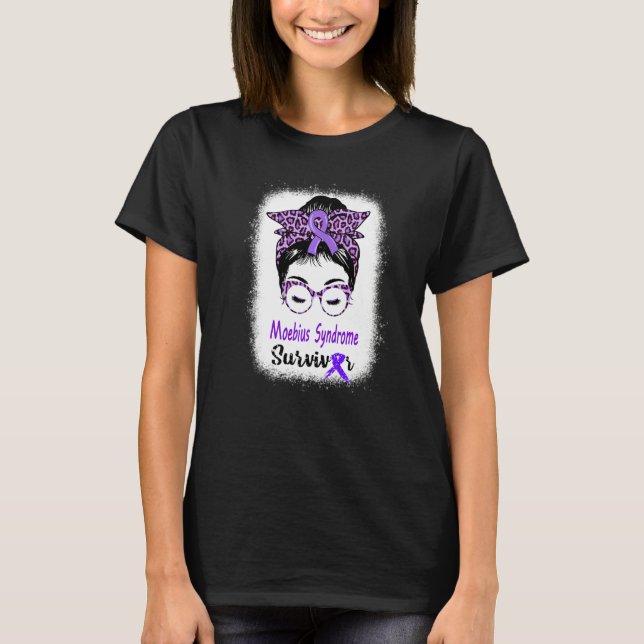 T-shirt Moebius Syndrome Survivor Messy Bun Moebius Facial (Devant)