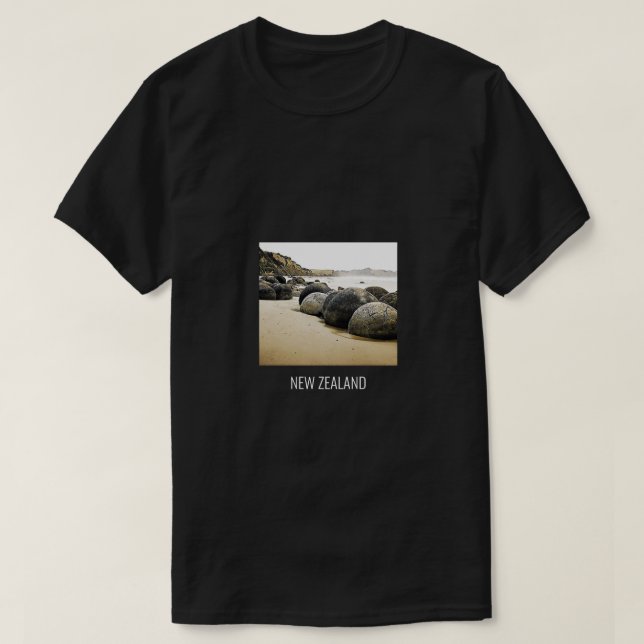 T-shirt Moeraki Boulders Voyage Nouvelle-Zélande (Design devant)