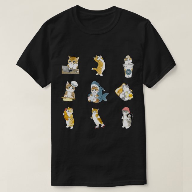T-shirt Mofu Sand Cute Cat Dessin Motif et Pack (Design devant)