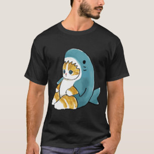T-shirt Mofu Sand Cute Chat Dessin En Tenue Requin