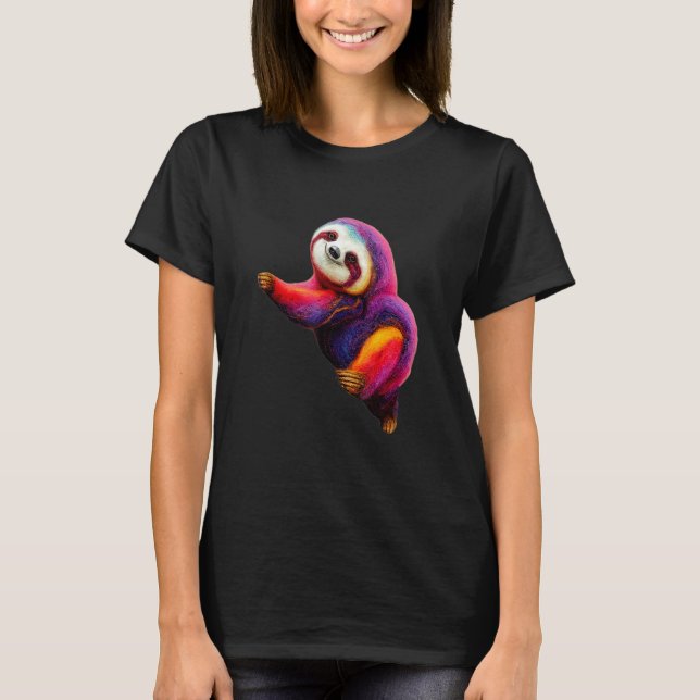 T-shirt Moi et ma Sloth ayant un temps joyeux (Devant)