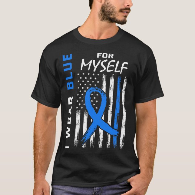 T-shirt Moi Je Porte Du Bleu Pour Moi-Même Sensibilisation (Devant)