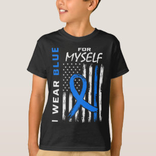 T-shirt Moi Je Porte Du Bleu Pour Moi-Même Sensibilisation