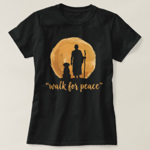T-shirt Moines marcheurs de la paix avec Aloka Dog
