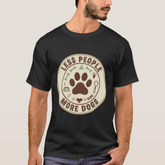 T-shirt Moins de gens Plus de chiens Amusants Vintage Empr