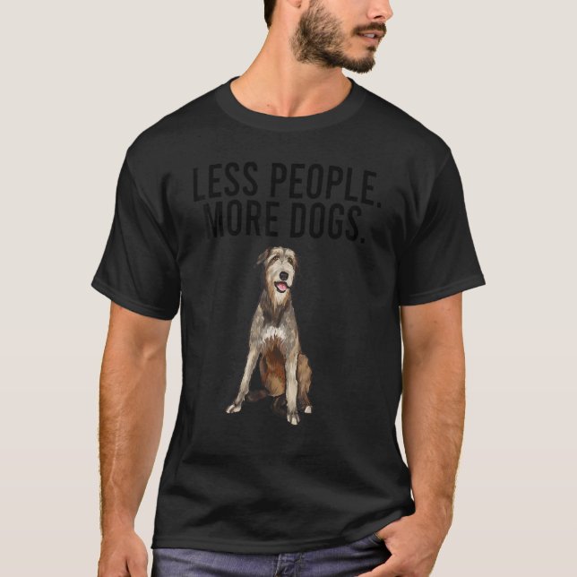 T-shirt Moins de gens Plus de chiens Irish Wolfhound Intro (Devant)