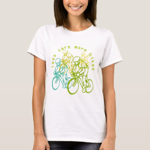 T-shirt Moins de voitures plus de vélos