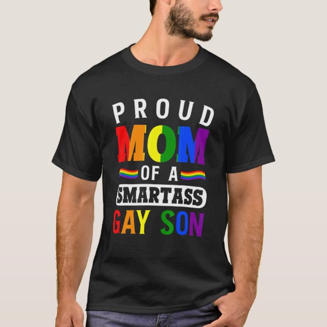 T-shirt Mois De Fierté Lgbt Drapeau Gay Fier Maman D'Un Sm (Devant)