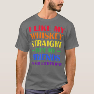 T-shirt Mois de la fierté J'aime Whiskey Droite Mes amis E
