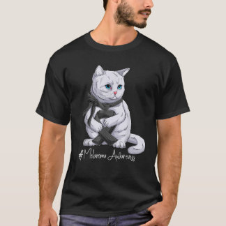T-shirt Mois de la sensibilisation au mélanome Ruban noir 