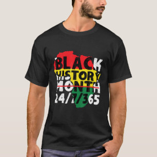 T-shirt Mois de l'histoire des Noirs 24/7/365 Carte africa