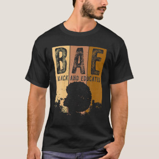 T-shirt Mois de l'histoire des Noirs BAE Noir et instruit