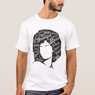 T-shirt Mois de l'histoire des Noirs Cheveux naturels Afro