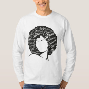 T-shirt Mois de l'histoire des Noirs Cheveux naturels Afro