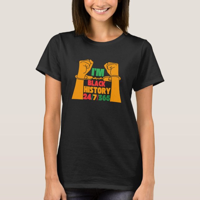 T-shirt Mois de l'histoire noire Je suis Sticker d'histoir (Devant)