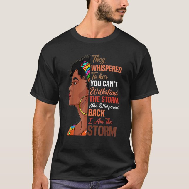 T-shirt Mois de l'histoire noire Je suis tempête Melanin A (Devant)
