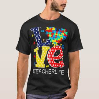 T-shirt Mois de sensibilisation à l'autisme Love Heart Piè