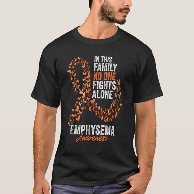 T-shirt Mois de sensibilisation à l'emphysème Papillons Or (Devant)