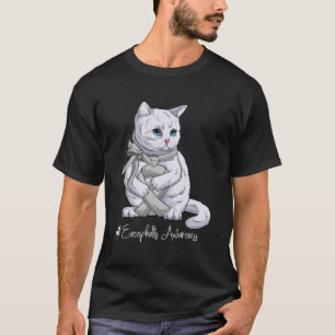 T-shirt Mois de sensibilisation à l'encéphalite Chat au ru