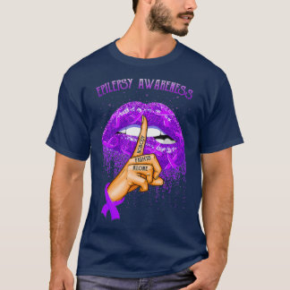 T-shirt Mois de sensibilisation à l'épilepsie des lèvres