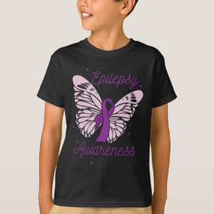 T-shirt Mois de sensibilisation à l'épilepsie Purple Ribbo