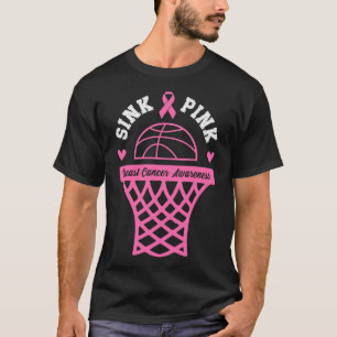 T-shirt Mois De Sensibilisation À L'Évier Et Au Rose Pour