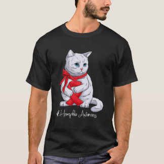 T-shirt Mois de sensibilisation à l'hémophilie Chat au rub