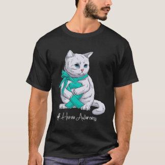 T-shirt Mois de sensibilisation à l'hernie Chat au ruban T