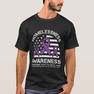 T-shirt Mois de sensibilisation à l'itinérance Drapeau amé