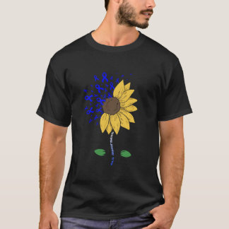 T-shirt Mois de sensibilisation Als Sunflower Blue Ribbon 