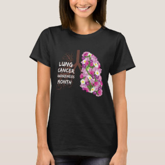 T-shirt mois de sensibilisation au cancer du poumon avec f