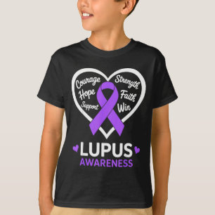 T-shirt mois de sensibilisation au lupus du cœur ruban vio