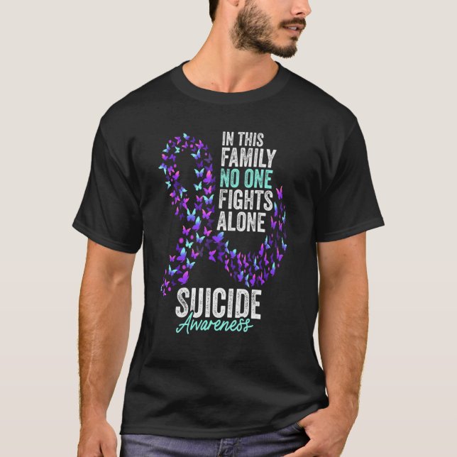 T-shirt Mois de sensibilisation au suicide Papillons pourp (Devant)