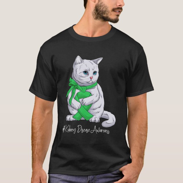 T-shirt Mois de sensibilisation aux maladies du rein Chat  (Devant)