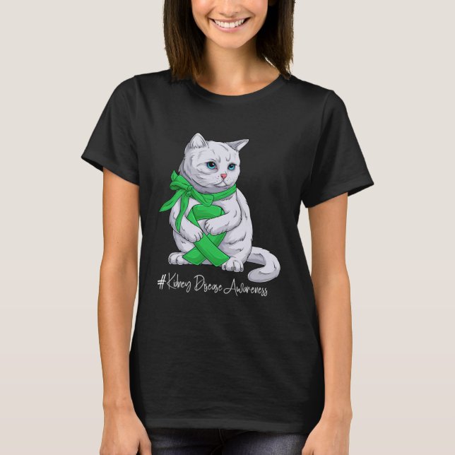 T-shirt Mois de sensibilisation aux maladies du rein Chat  (Devant)