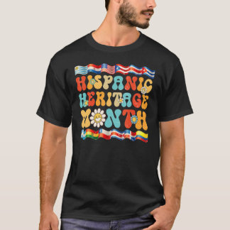 T-shirt Mois du patrimoine hispanique Drapeau des pays lat