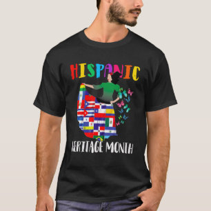 T-shirt Mois du patrimoine hispanique Drapeaux latino sur 