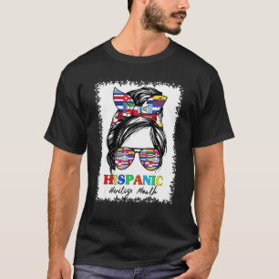 T-shirt Mois du patrimoine hispanique drapeaux latins déso