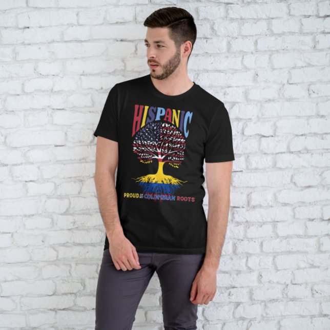 T-shirt Mois du patrimoine hispanique Fiers racines colomb (Créateur téléchargé)