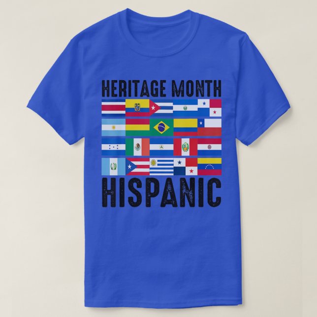 T-shirt Mois du patrimoine hispanique Latino Drapeau tous  (Design devant)