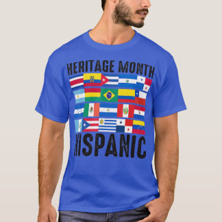 T-shirt Mois du patrimoine hispanique Latino Drapeau tous 