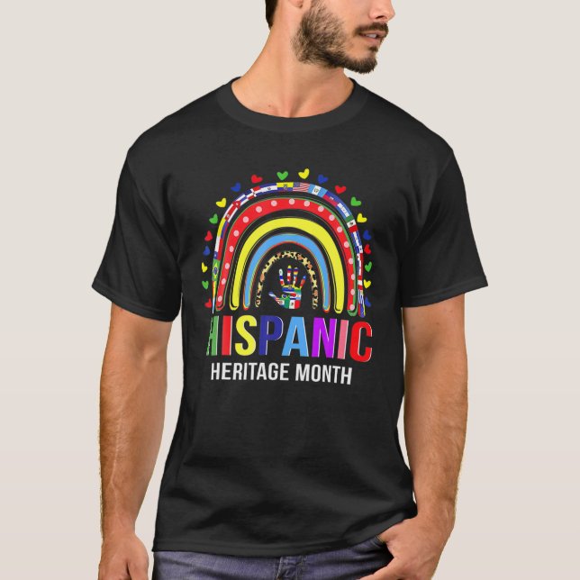 T-shirt Mois du patrimoine hispanique national Arc-en-ciel (Devant)