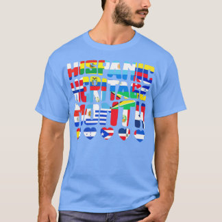 T-shirt Mois du patrimoine hispanique national Drapeaux la