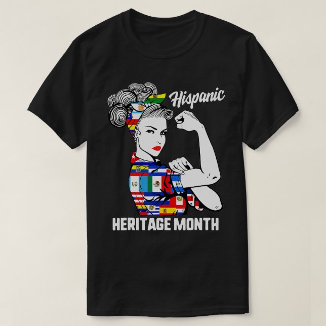 T-shirt Mois du patrimoine hispanique national Femme Latin (Design devant)