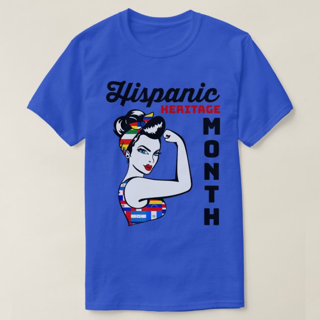 T-shirt Mois du patrimoine hispanique national Femme Latin (Design devant)