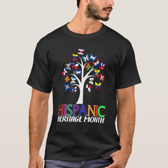 T-shirt Mois du patrimoine hispanique national Papillon Ar (Devant)