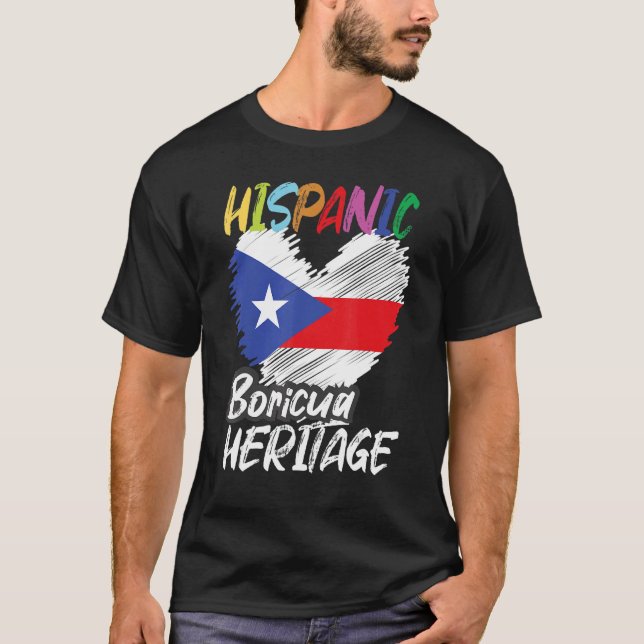 T-shirt Mois du patrimoine hispanique national Porto Rico  (Devant)
