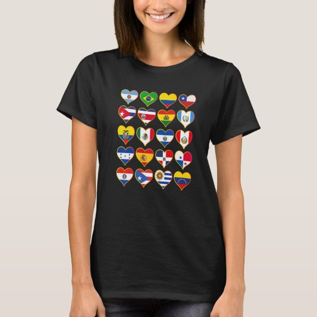 T-shirt Mois du patrimoine hispanique Pays latino-américai (Devant)